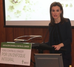Su Alteza Real la Princesa de Asturias durante su intervención en la 3ª edición del Foro Contra el Cáncer "Por un enfoque integral"